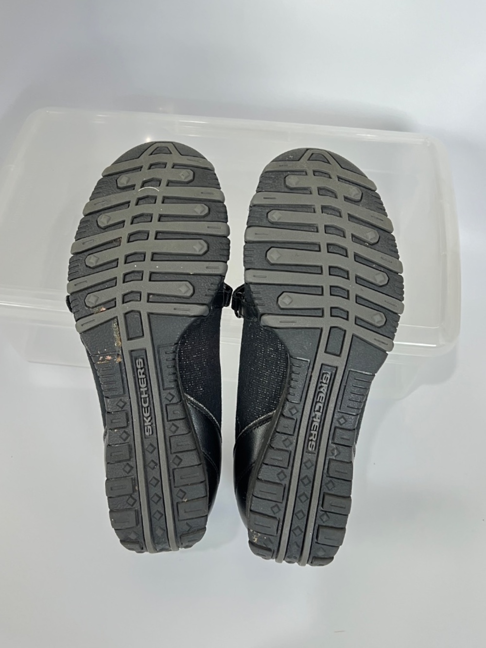 Skechers Biker Slip on Mary Jane Black Sparkle Canvas Size 6 - Picture 7 of 11